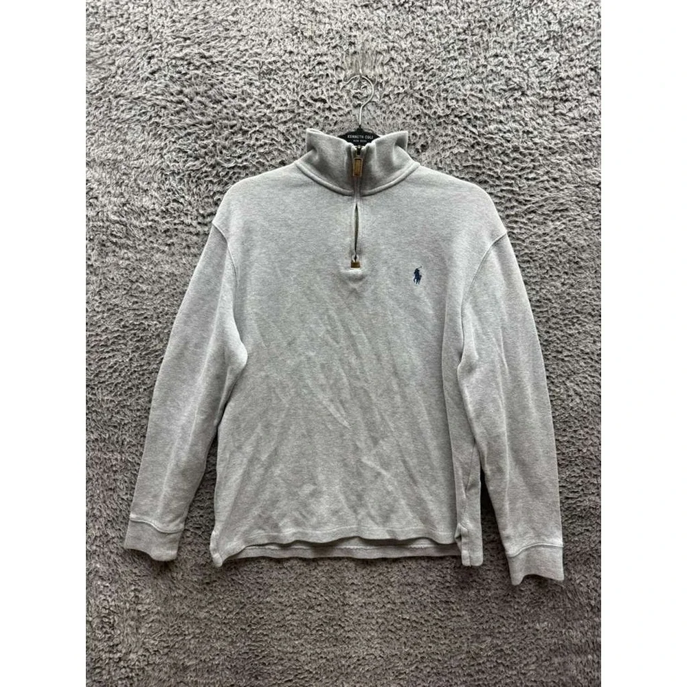 Polo Ralph Lauren Estate Rib Quarter-Zip Pullover Sweater Gray Mens Size‎ S